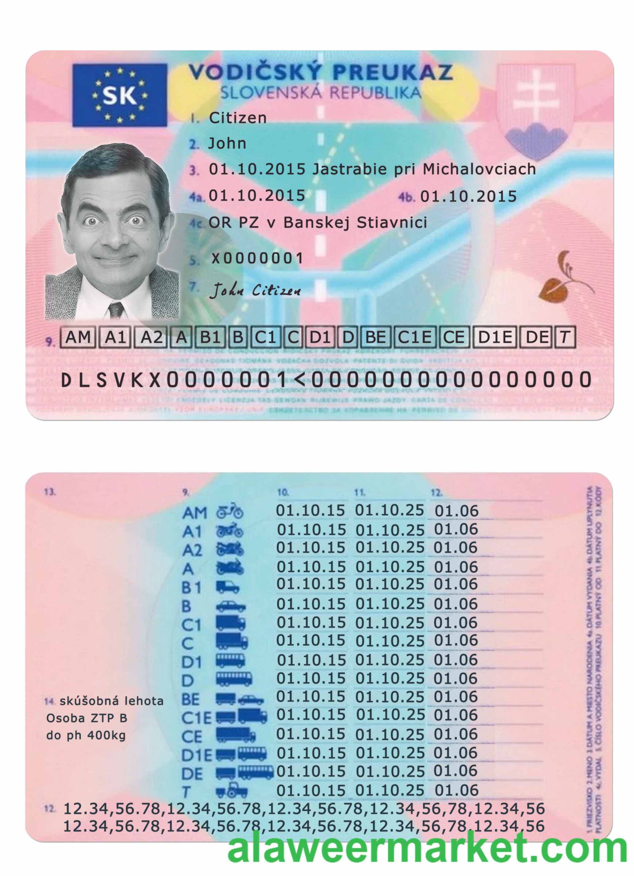 Slovakia driving license